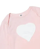 Earth Baby Outfitters Baby Girls Embroidery Heart Long Sleeve Bodysuit