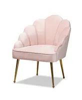 Furniture Cinzia Glam and Luxe Upholstered Seashell Shaped Accent Chair