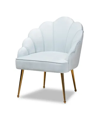 Furniture Cinzia Glam and Luxe Upholstered Seashell Shaped Accent Chair