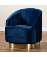 Furniture Fiore Glam and Luxe Upholstered Swivel Accent Chair