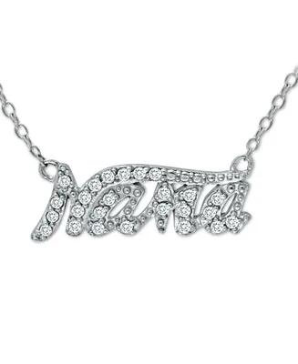 Giani Bernini Cubic Zirconia "Nana" Pendant Necklace in Sterling Silver, 16" + 2" extender, Created for Macy's