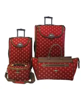 American Flyer Fleur De Lis 4 Piece Luggage Set