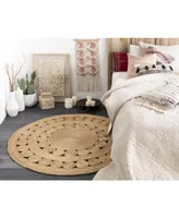 Closeout! Surya Sundaze Sdz-1008 Wheat 3' x 3' Round Area Rug