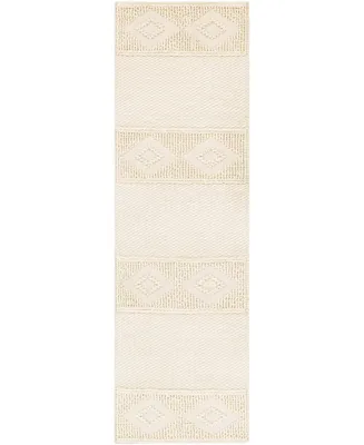 Surya Farmhouse Neutrals Fls- Cream 2'6" x 8' Runner Area Rug