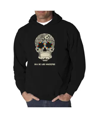 La Pop Art Men's Dia De Los Muertos Word Hooded Sweatshirt