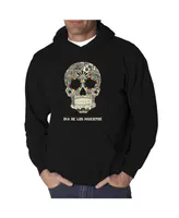 La Pop Art Men's Dia De Los Muertos Word Hooded Sweatshirt