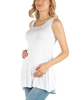 24seven Comfort Apparel Scoop Neck Sleeveless Maternity Tank Top