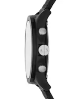 A|X Armani Exchange Men's Chronograph Outerbanks Black Silicone Strap Watch 44mm
