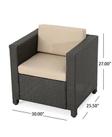 Noble House Puerta Outdoor Club Chair with Cushions