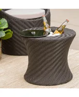 Noble House Belize Outdoor Accent Table with Ice Bucket