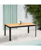 Armen Living Portals Outdoor Rectangle Dining Table with Top