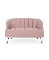 Noble House Lupine Modern Loveseat with Hairpin Legs