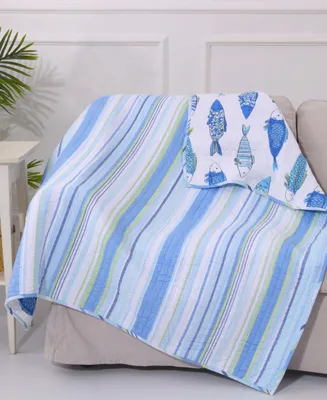 Levtex Catalina Fish Reversible Quilted Throw, 50" x 60"