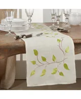 Saro Lifestyle Embroidered Vine Runner