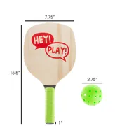 Hey Play Paddle Ball Game Set - Pair Of Lightweight Beginner Rackets, Ball And Carrying Bag For Indoor Or Outdoor Play - Adults And Children