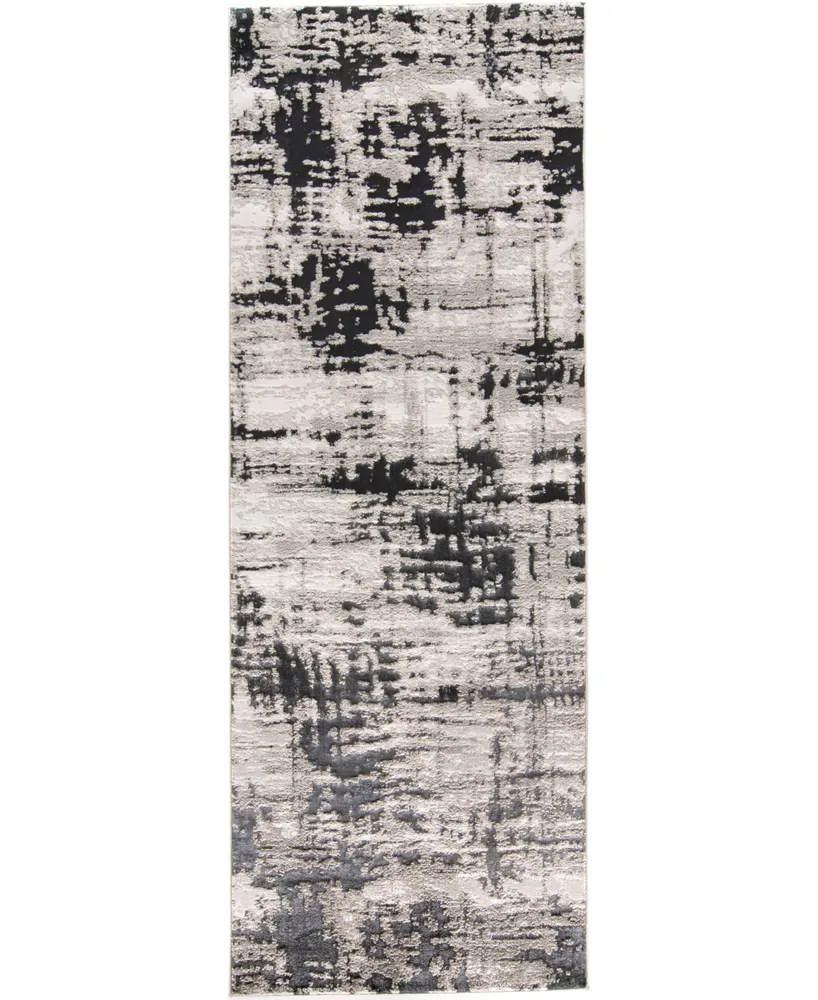 Feizy Micah R3339 Black 2'10" x 7'10" Runner Rug