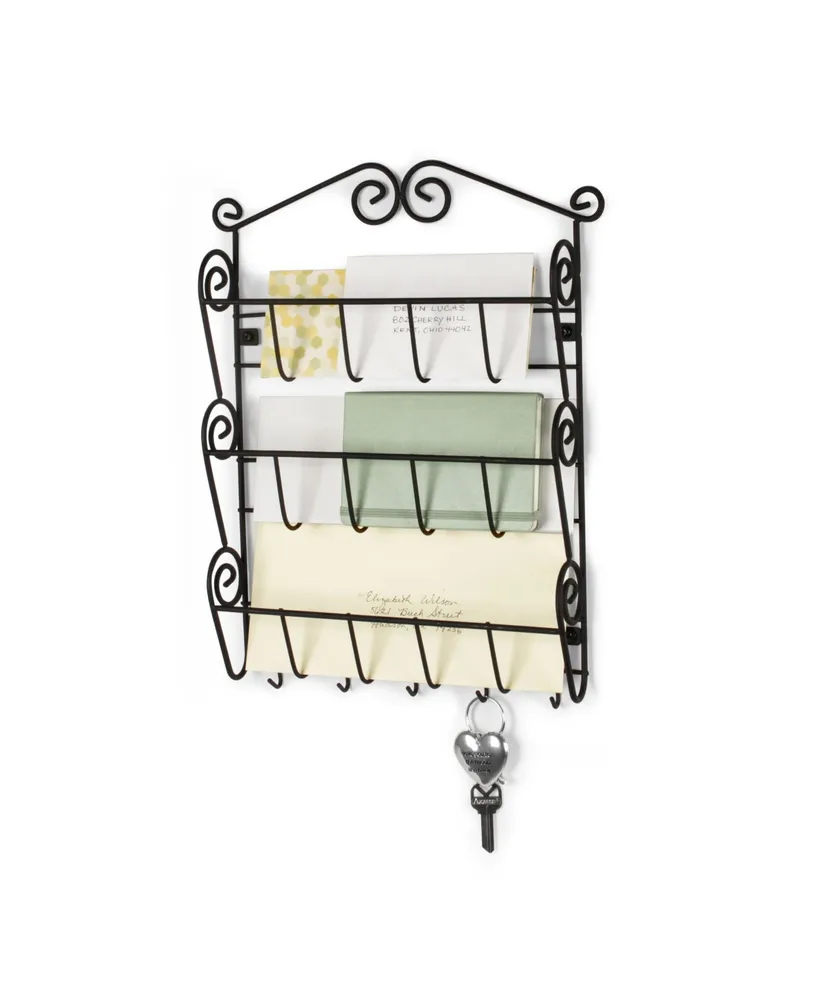 Spectrum Scroll Wall Mount 3-Tier Letter Holder Key Rack