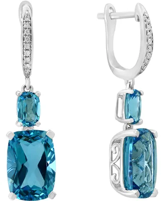 Lali Jewels Swiss Blue Topaz (11-1/10 ct. t.w.) & Diamond (1/20 ct. t.w.) in 14k White Gold