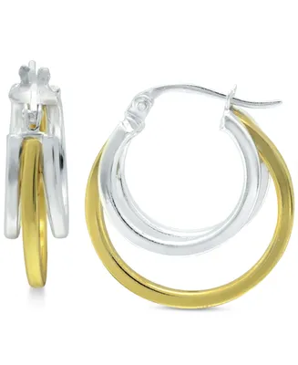 Giani Bernini Small Two-Tone Triple Hoop Earrings, 17mm, Created for Macy's - Two