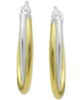 Giani Bernini Extra Small Overlap Hoop Earrings in Sterling Silver and 18k Gold-Plate, 15mm, Created for Macy's - Two