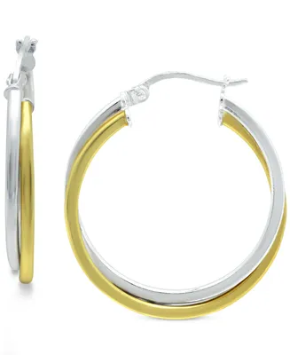 Giani Bernini Small Two-Tone Twist Hoop Earrings in Sterling Silver & 18K Gold-Plated Sterling Silver, 3/4", Created for Macy's - Two