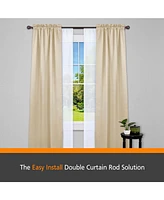Kenney Fast Fit Easy Install Birkin 5/8" Decorative Window Double Curtain Rod
