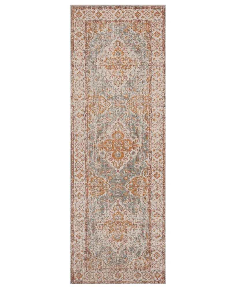 Amer Rugs Eternal Ete-3 Aqua/Ivory 2'7" x 7'6" Runner Rug