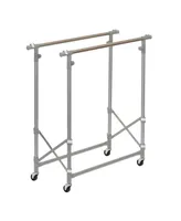 Household Essential Folding Garment Rack with Wheels