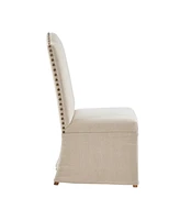 Madison Park Foster Farmhouse Upholstered High Back Dining Chairs with Skirts. Set of 2