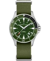Hamilton Unisex Swiss Automatic Scuba Green Nato Strap Watch 40mm