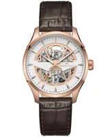 Hamilton Men's Swiss Automatic Jazzmaster Brown Leather Strap Watch 40mm