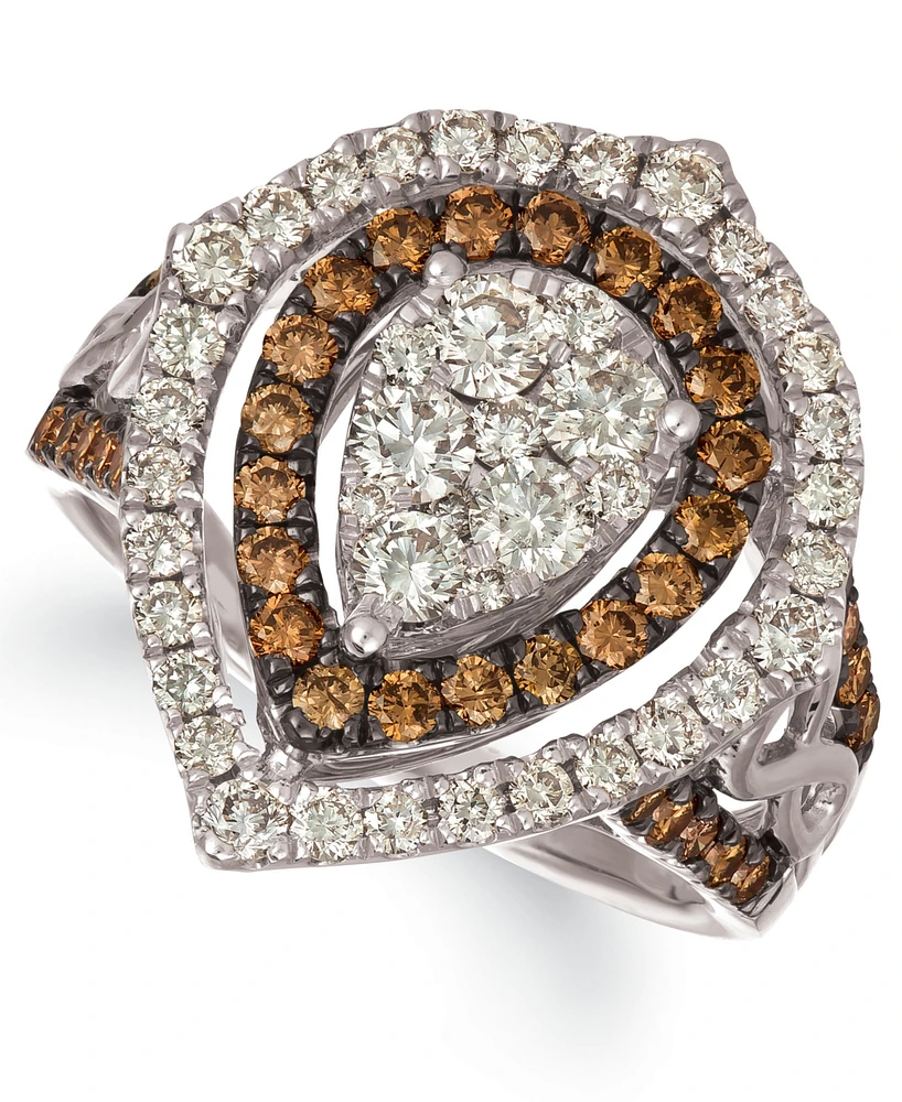 Le Vian Chocolate & Nude Diamond Cluster Halo Ring (1-9/10 ct. t.w.) in 14k Rose, Yellow or White Gold