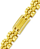 Men's Diamond Two-Tone Link Bracelet (1/2 ct. t.w.) in Stainless Steel and Yellow Ion-Plate