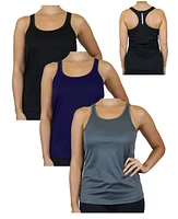 Galaxy By Harvic Women's Moisture Wicking Racerback Tanks, Pack of 3