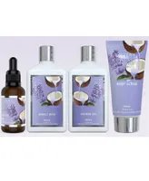 Lovery 9 Piece Home Spa Lavender Coconut Body Care Gift Set