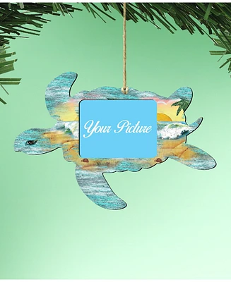 Designocracy Sea Turtle Picture Frame Ornament Set of 2