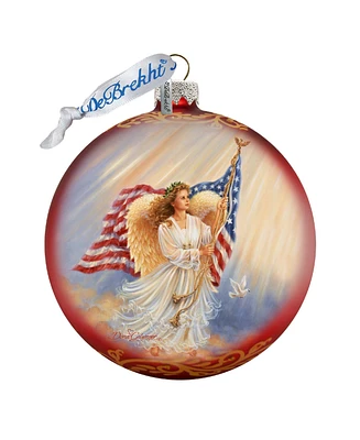 G.DeBrekht American Angel Glass Ornament by Dona Gelsinger