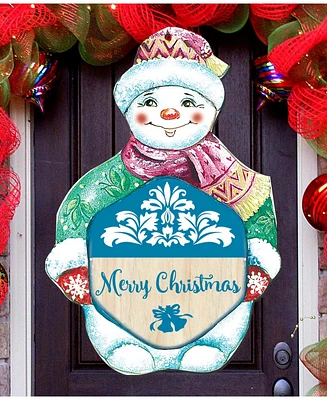 Designocracy Snowman Christmas Door Hanger