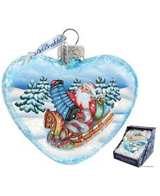 G.DeBrekht Accordion Santa Glass Ornament