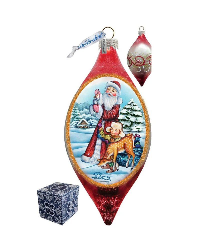 G.DeBrekht Santa Kids Drop Glass Ornament