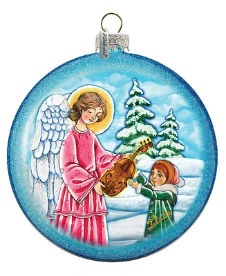 G.DeBrekht Guardian of Music Angel Glass Ornament