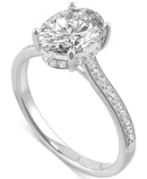 Charles & Colvard Moissanite Oval Engagement Ring (2-1/3 ct. t.w. Dew) 14k White Gold