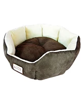 Armarkat Cozy Pet Bed for Cats and Extra Small Dogs, Mocha/Beige