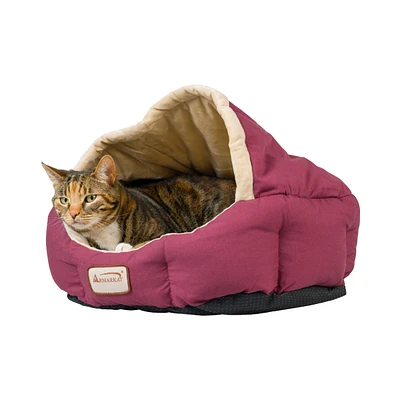 Armarkat Model C08HJH/Mh Pet Bed, Burgundy/Ivory, Waterproof Base, Machine Washable, 100% Poly Fill, Small Dogs and Cats, 18"L x 14"W x 11"H