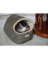 Armarkat Faux Suede Cozy Enclosed Cave Cat Kitten Sleeping Bed, 18"(L) X 12.5"(W) X 11.5"(H), C18HML/Mh, Laurel Green