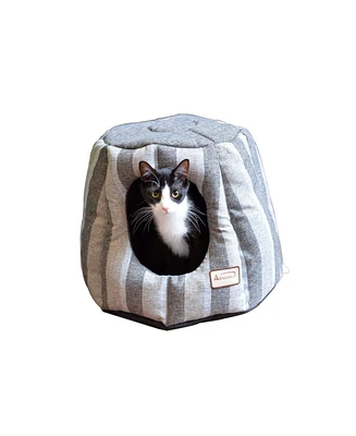 Armarkat Cat Cave Shape Bed With Anti-slip Waterproof Base, Removable Cushion Mat, C30CG, Gray and Silver