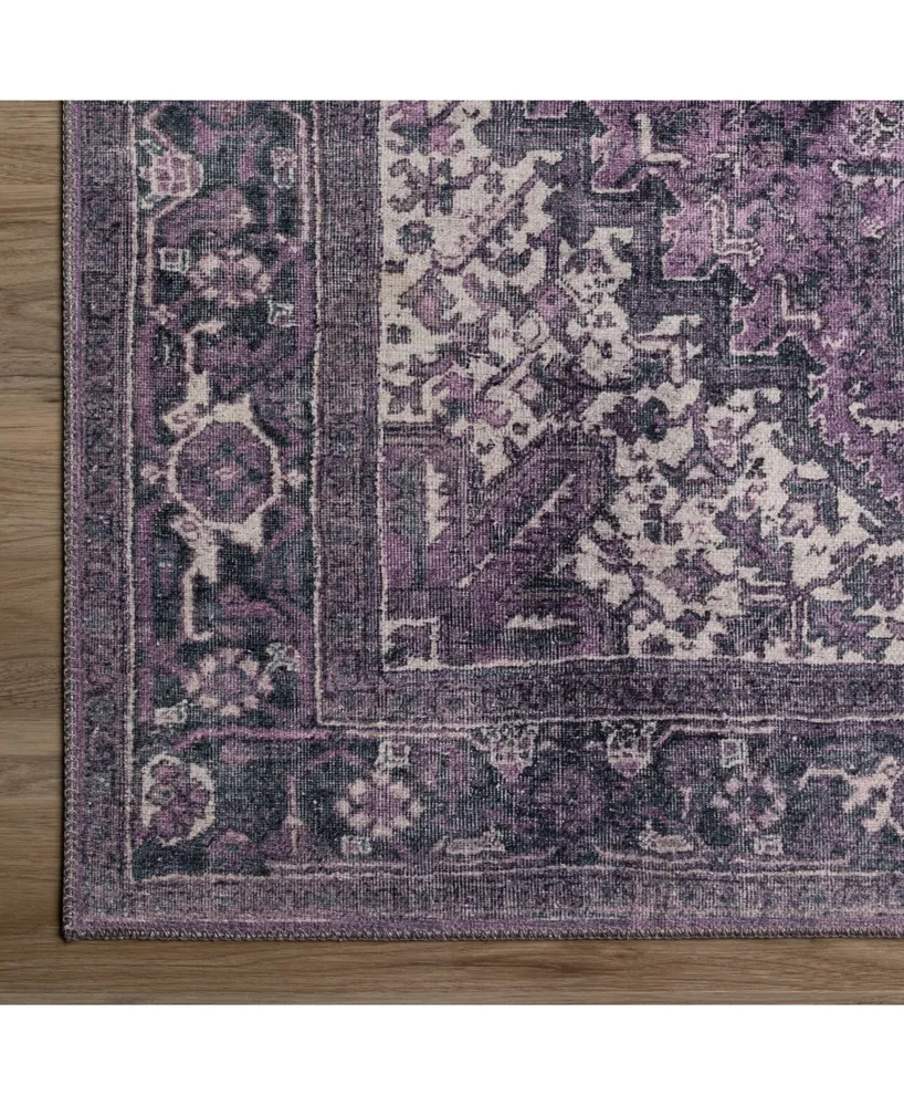 Closeout! D Style Tovia TOV03 Plum 2'3" x 7'7" Runner Rug