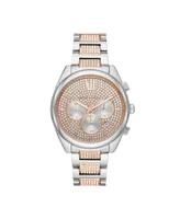 Michael Kors Women's Janelle Women's Two-Tone Pave Glitz Bracelet Watch 42mm MK7098