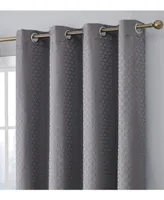 Hlc.me Siena Pattern 100% Complete Blackout Thermal Insulated Double Layer Window Curtain Grommet Panels for Living Room & Bedroom