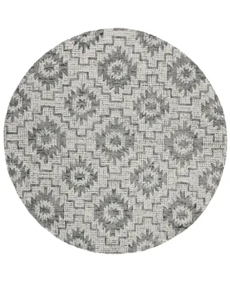 Safavieh Abstract 202 Ivory and Onyx 6' x 6' Round Area Rug